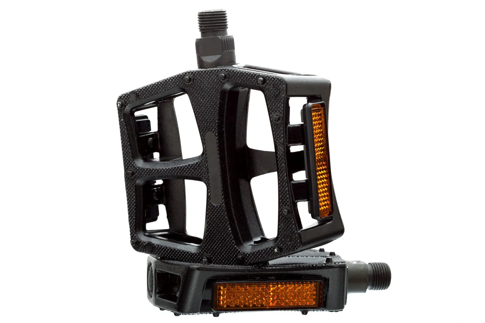 Flat pedals close-up, neutral surface ready for private-label branding